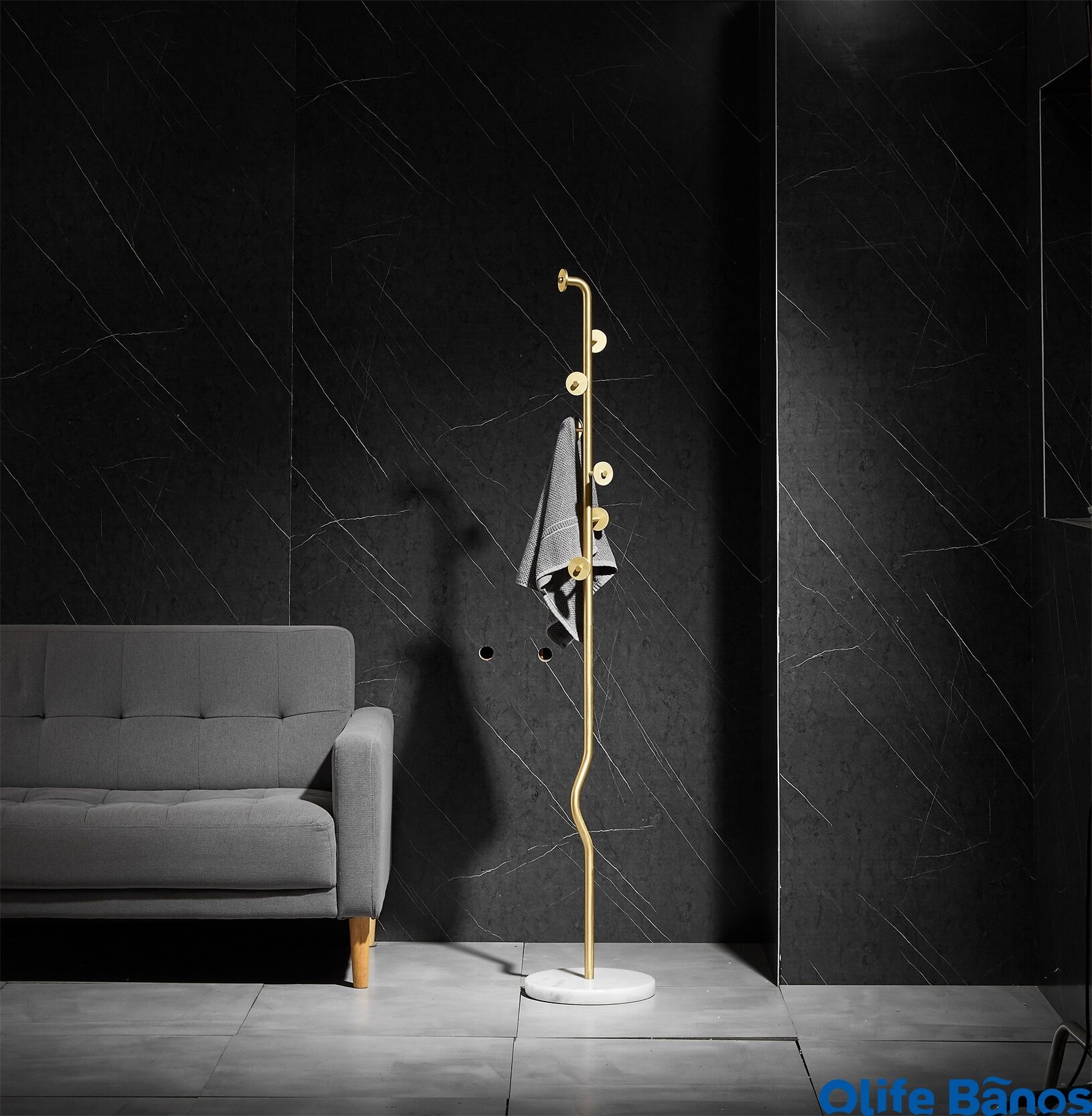 Bathroom Bedroom Brass Coat Storage Wall Mounted Hanger Brass Multifunctional Modern Coat Rack Clothes Tree manufacture