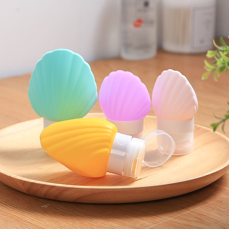 Shell Shape Leakproof Cute Empty Squeeze Silicone Travel Bottles details