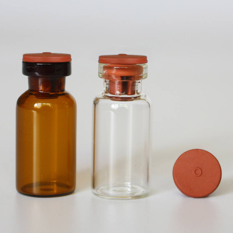 Glass Tubular Bottle  Injection Vial With Rubber Stopper manufacture