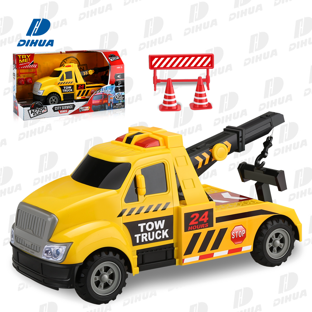 ACTION FUN - Inertia FrictionTow Engineering Vehicle City Service Rescue Tractor Construction Truck Set for Children