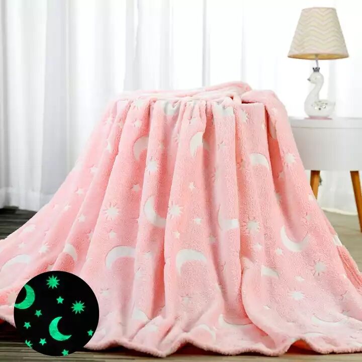 Luminous blanket Glow in The Dark Throw Blanket for Kids, Winthome Luminous Cute Blanket with Star Pattern,Birthday Unique Gift details