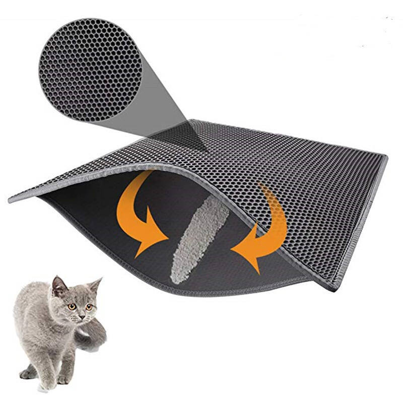 Easy Cleaning Folding Sand Trapping Tray Toilet Pad EVA Waterproof Pet Cat Litter Box Mat factory