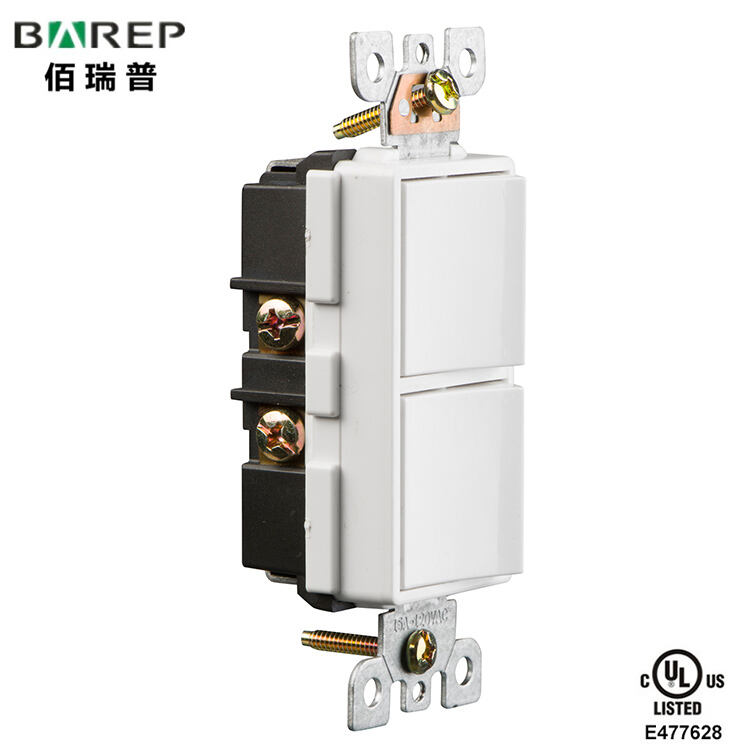 Barep YGD-002 Model American 2 Gang 1 Way Electric Switch Wall details