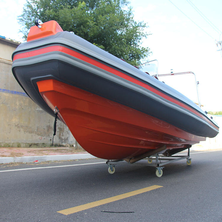 New Luxury 760  Patrol Rigid RIB Hypalon Fiberglass Inflatable Boat With Outboard Motor supplier