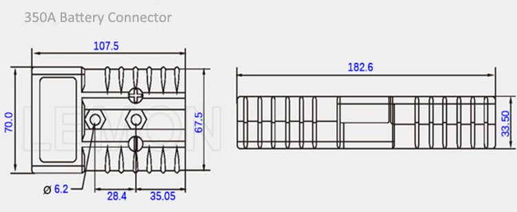 High Quality Forklift Battery Terminal 2 Pin Battery Connector 50A 120A 175A 350A 600V manufacture