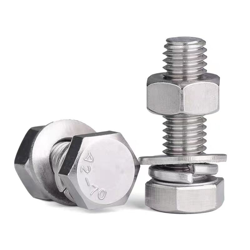 Available 304 Stainless Steel Metric M3 M4  M5 M6 M8 M10 M12 Outer Hex Head Bolt And Washer And Nut Set supplier