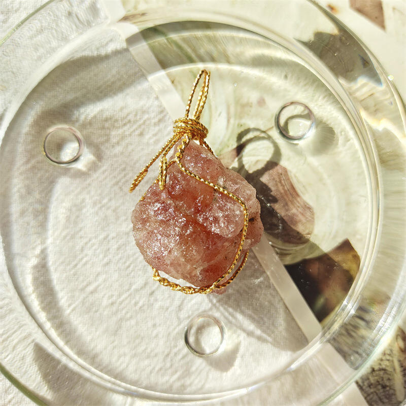 Natural Crystal Pendant Raw Crystal Stone Agate Amethyst Rough Rose Quartz Pendant details