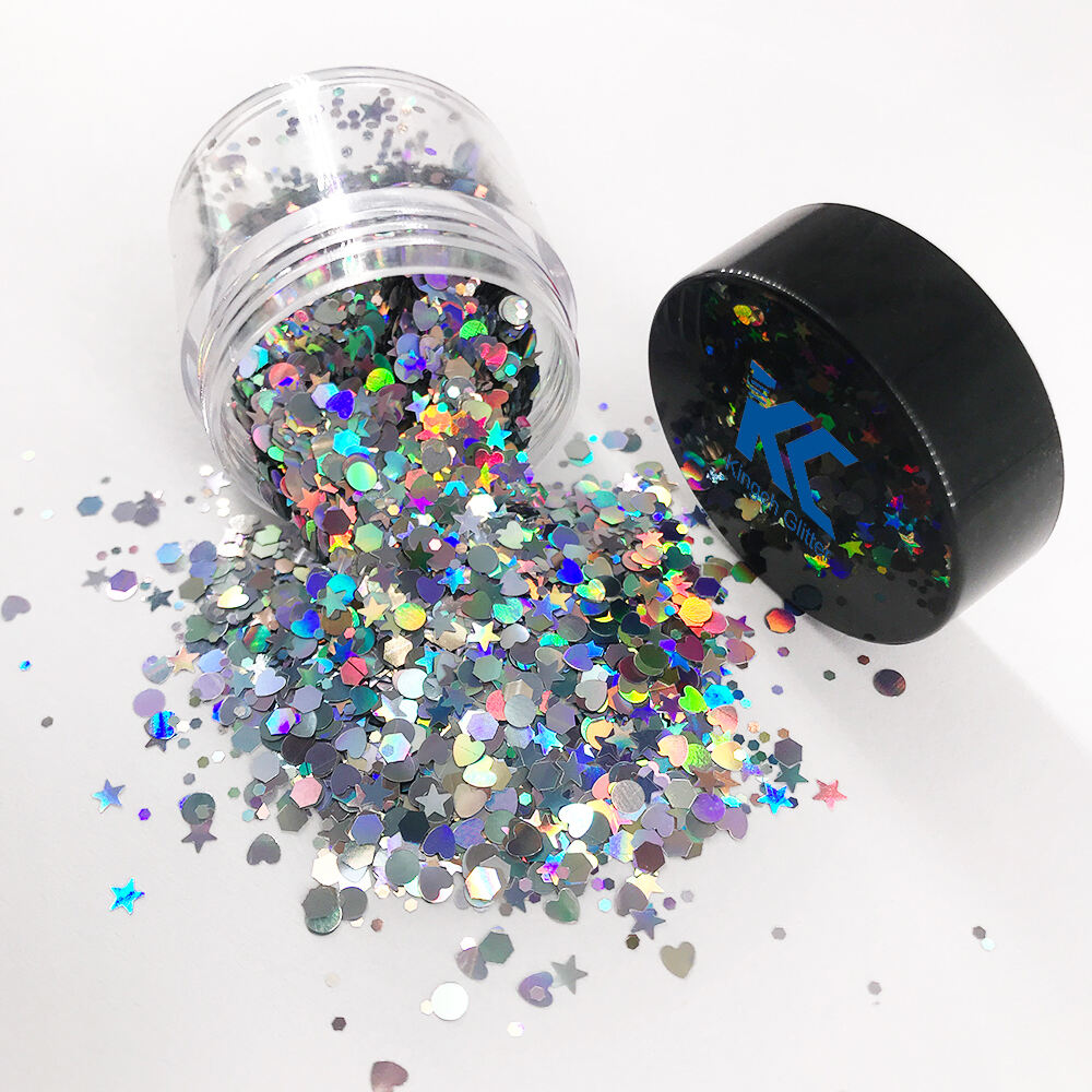 China Crafts Holographic chunky glitter for Nail Face Eye Shadow Tattoo Festival Body Dance Party factory