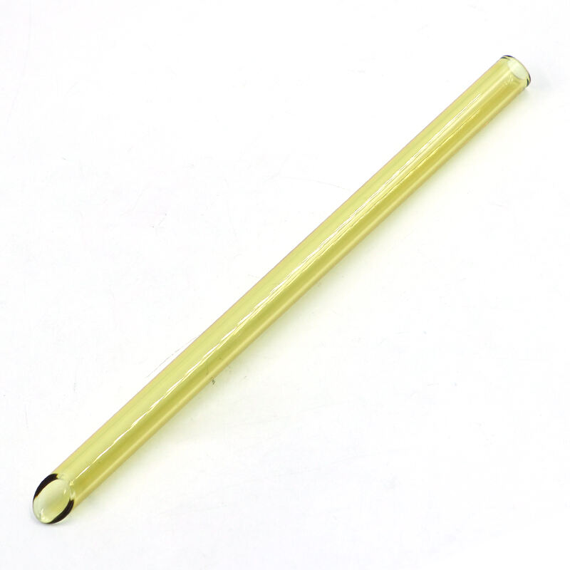 12mm Reusable Colorful High Borosilicate Bevel Pointed Slanted Tip Bubble Tea Glass boba Straw manufacture