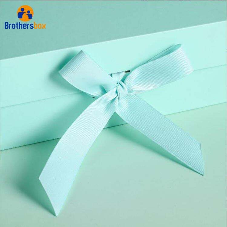 Multi-color Folding Gift Box with Ribbon / Custom Collapsible Rigid Box details