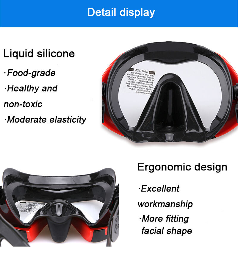 Aloma Thickened silicone diving gear large frame professional scuba diving mask for adult details