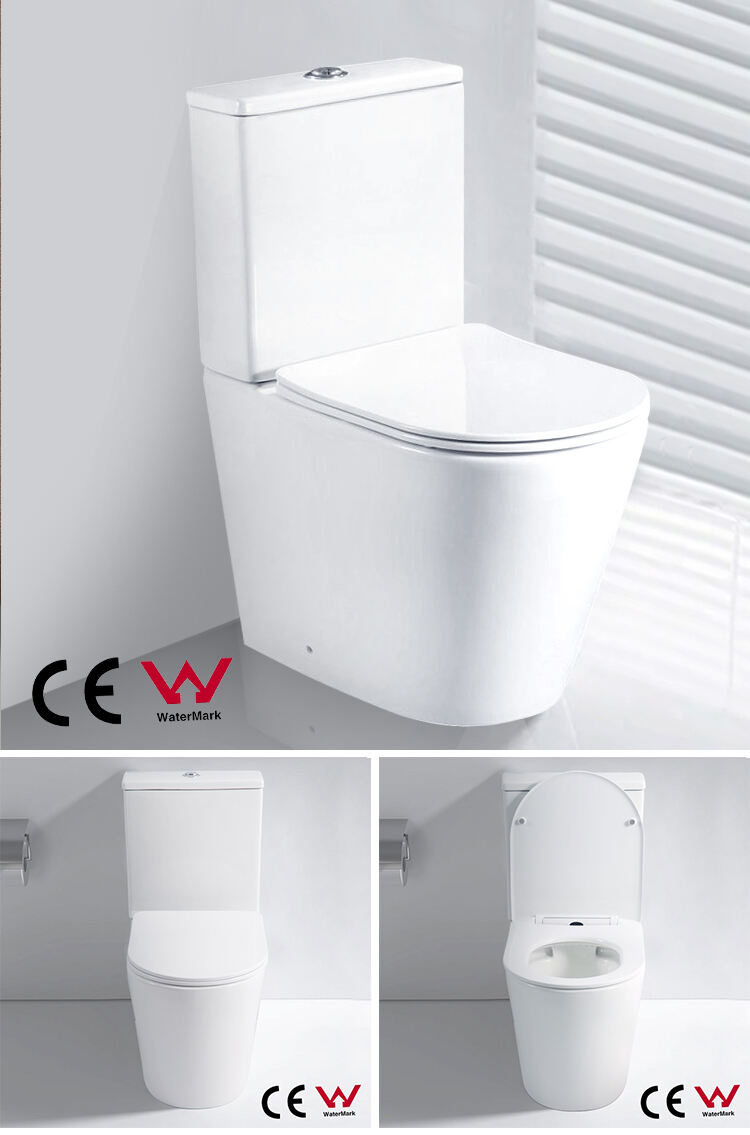 Watermark Toilet Set Close Water Closet commode Two Piece Wc Toilet Rimless P trap Toilet factory