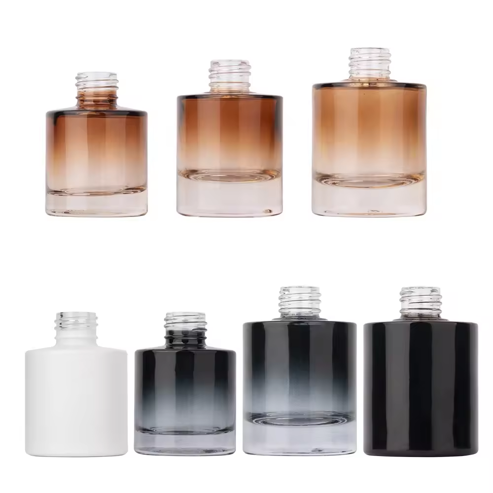 Custom thick bottom 30ml flat shoulder new design skincare glass container glass dropper cosmetic packaging bottle details