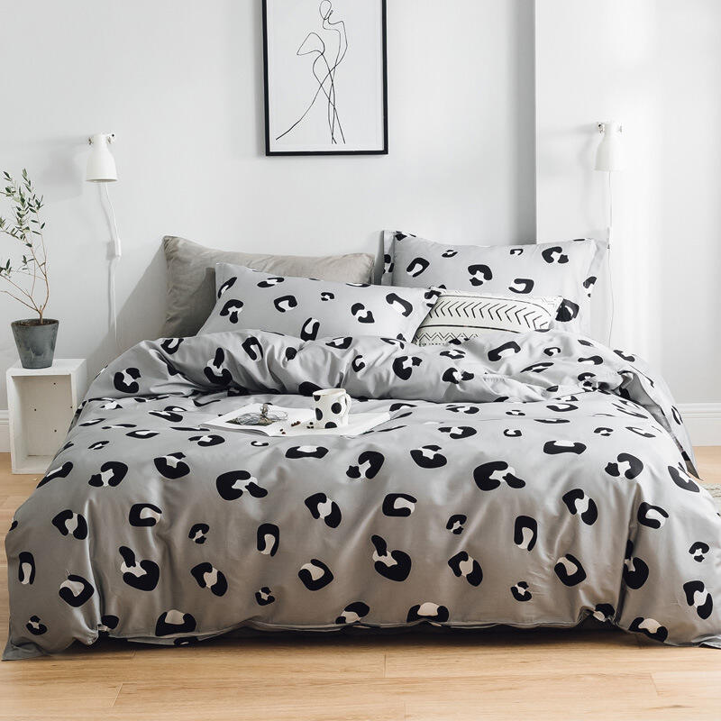 100% cotton luxury white pattern design printing style 4 piece bedding sets supplier