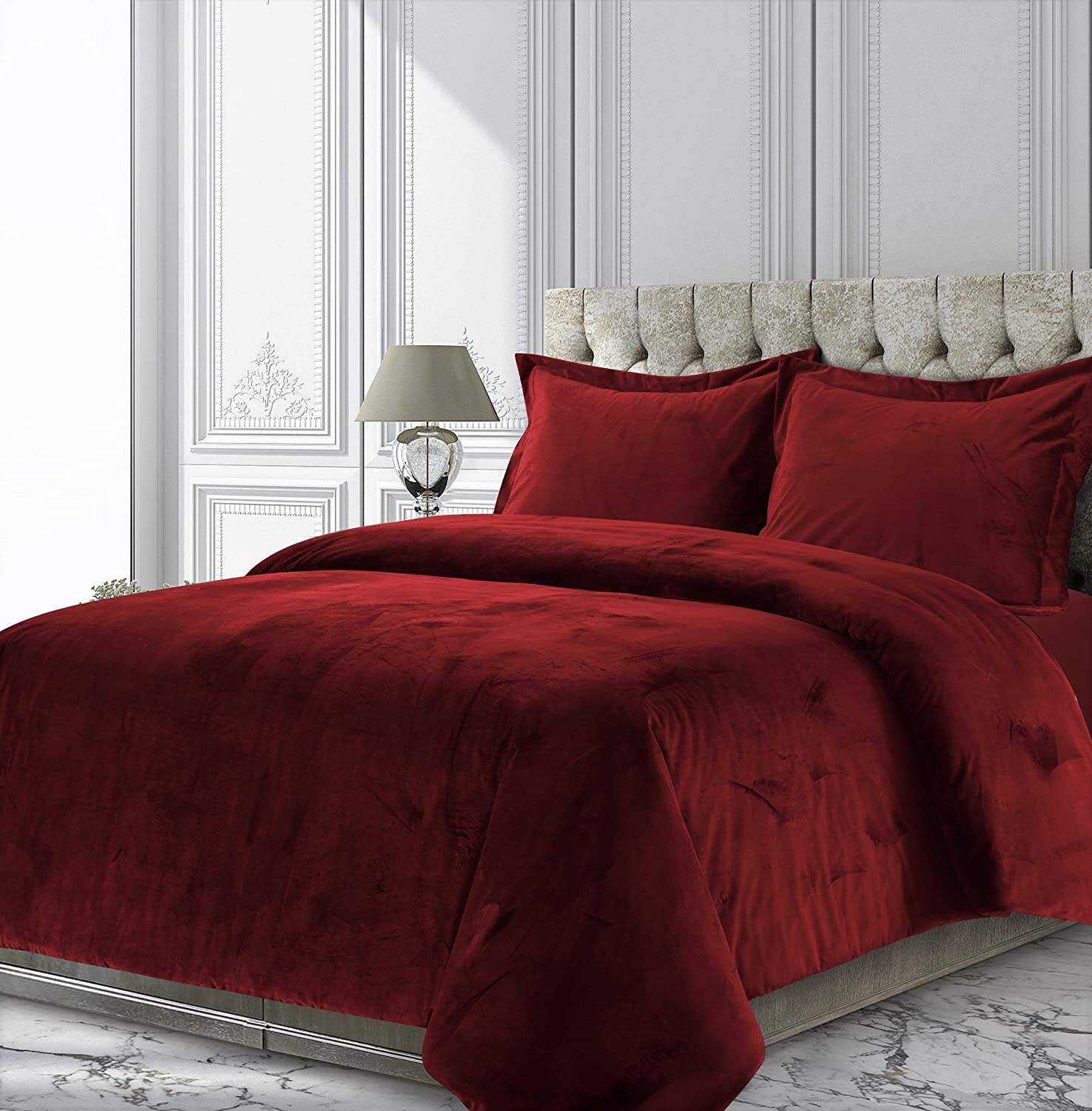 Wholesale 3 Pieces Winter Soft Thick bedding set Velvet comforter Oversized Solid duvet set details