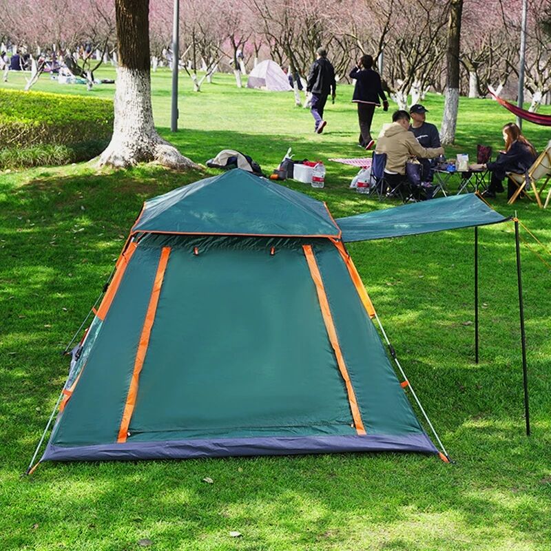 Outdoor high window four-sided tent rain-proof multi-person camping automatic speed open beach tent details