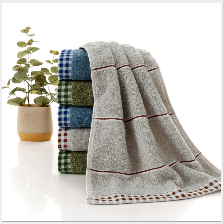 Home Textile Supplier Plaid Absorbent Hand Towels Organic White Face Towel 100 Cotton details