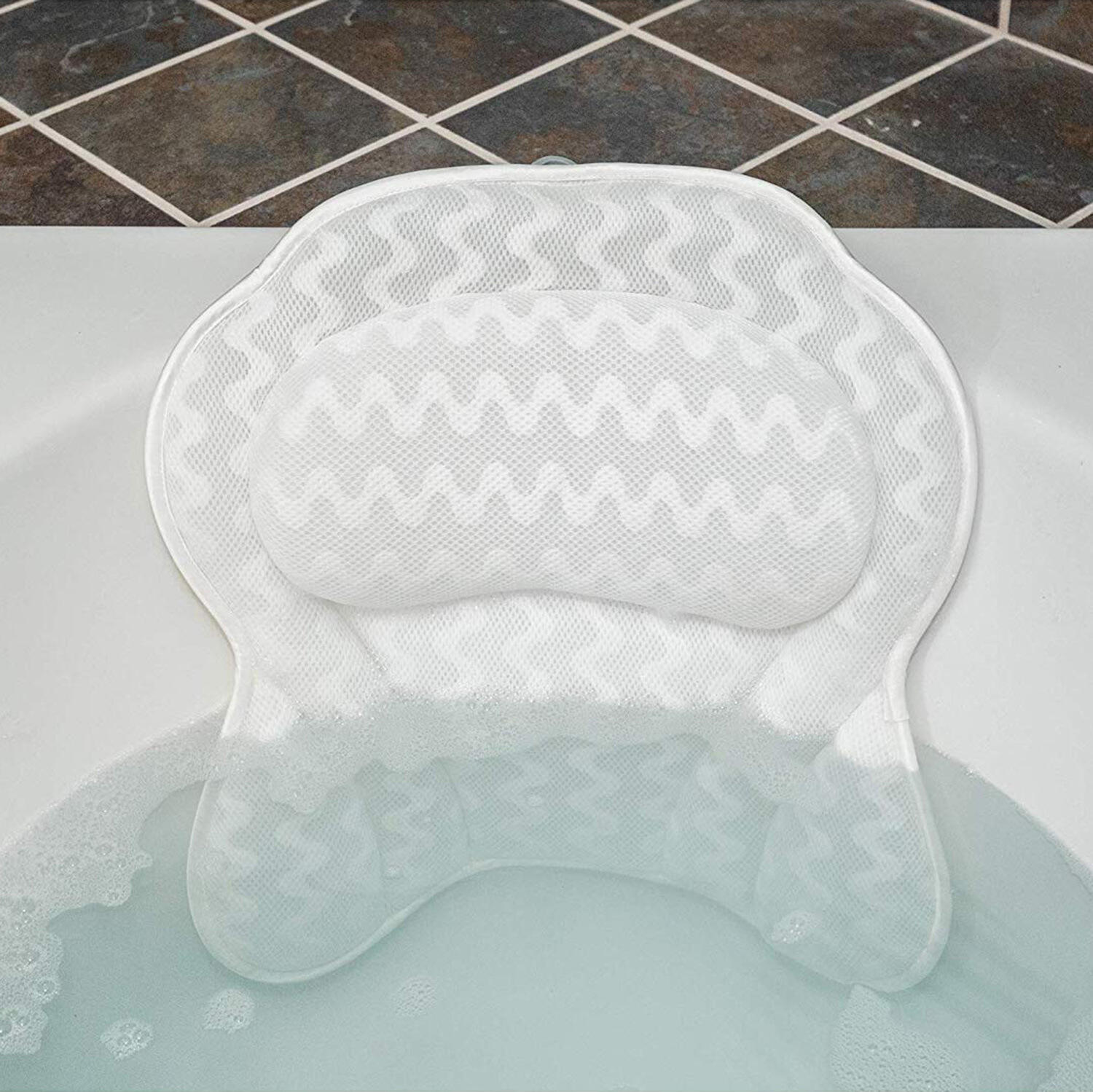 4D Air Mesh Thick Soft Bathtub Pillow Back Neck Support Pillow, Spa Cushion for Tub Relaxing Headrest Bath Pillow details