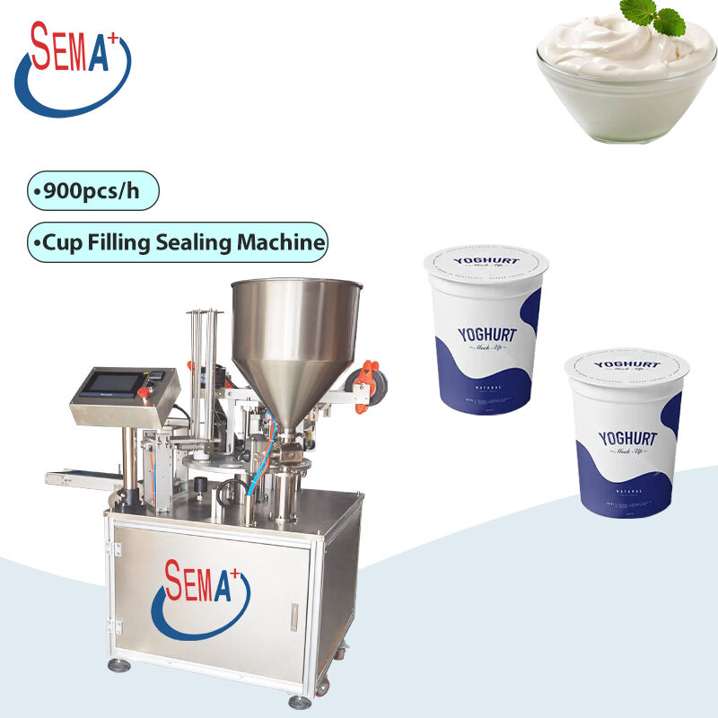 Rotary type automatic small plastic cup water filling and sealing machine for liquid beverage juice hot milk oil yogurt