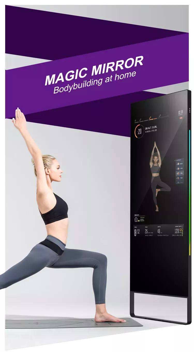 Smart home exercise mirror Android/Window smart fitness mirror AI artificial intelligence smart Gym Yoga dance Exercise mirror details
