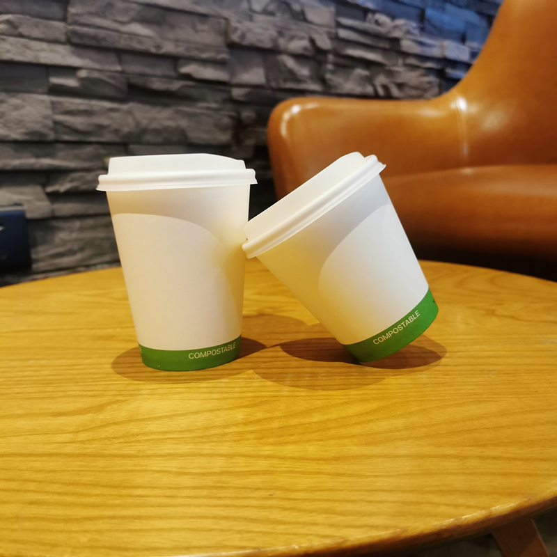 100% compostable PLA paper cup for coffee hot soup