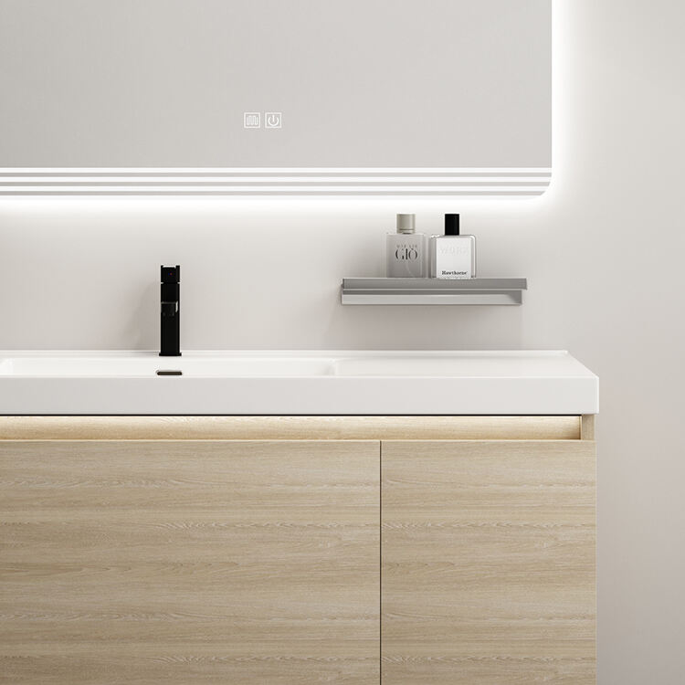 fancy modern wall bathroom vanity cabinet with smart led mirror factory