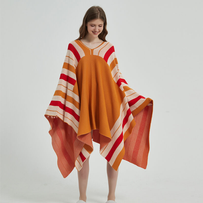 Super soft comfortable wool blend wearable throws wrap covers for indoor outgoing LL details