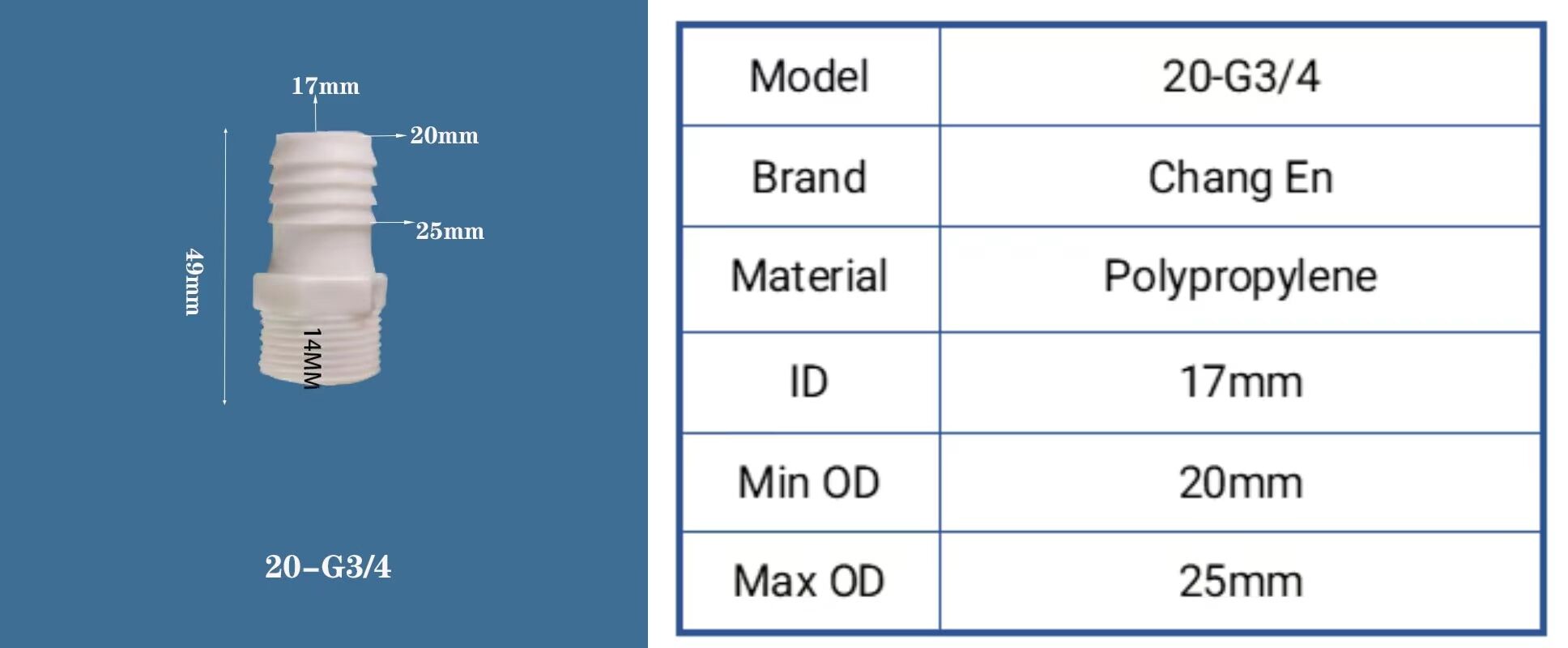 Chang En Wholesale 3/4" Tubing Barb Female threaded Plastic Barb Straight Tube Connector,Female BSP Hose Barb Connector supplier