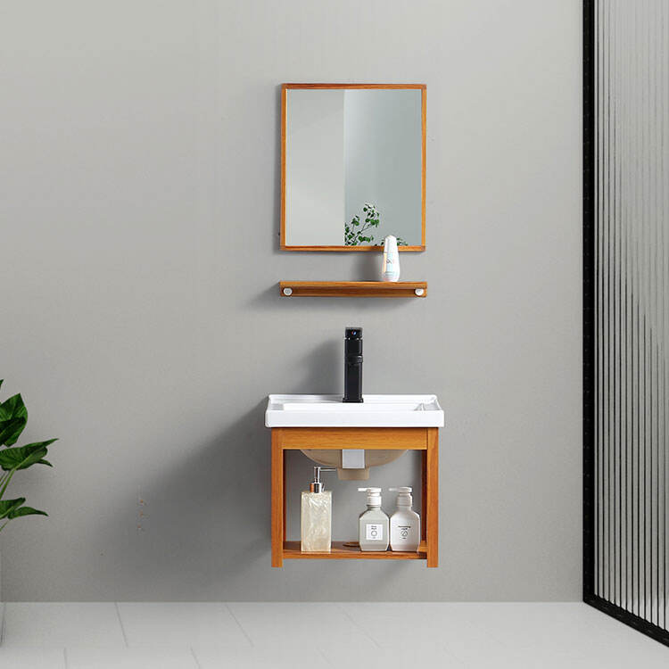 Wall Mounted Bathroom Vanity with Smart LED Mirror Cabinet Sintered Stone Vanity Top Integrated Sink details