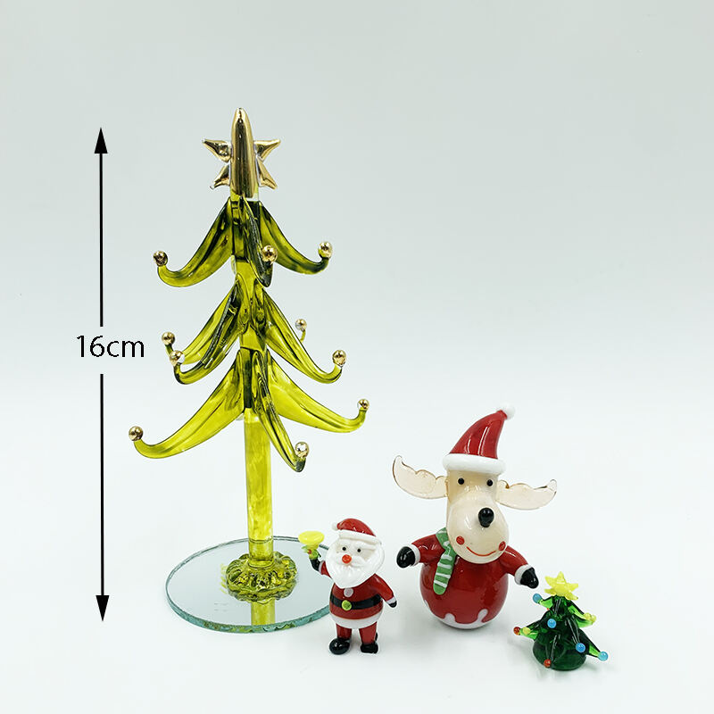 Handmade Art Murano Blown Glass Christmas Ornaments Decorations Christmas Tree For Tabletop Decoration factory