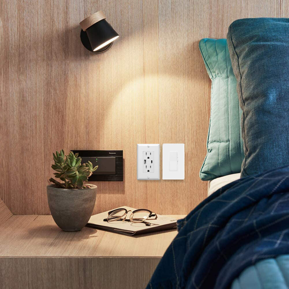 Prise murale électrique double Barep American UL homologuée, type 4.8 A, résistante aux intrusions, avec prise USB
