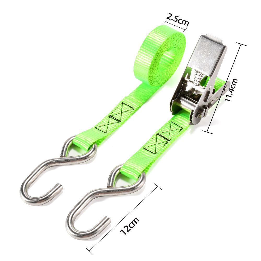 1 inch tie down ratchet strap lashing heavy duty stainless steel with hooks factory