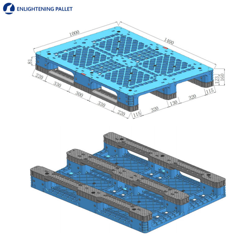 wholesale Pallet Prices1400x1000 heavy duty Single Face steel reinforced hdpe china Euro Plastic pallet for sale supplier