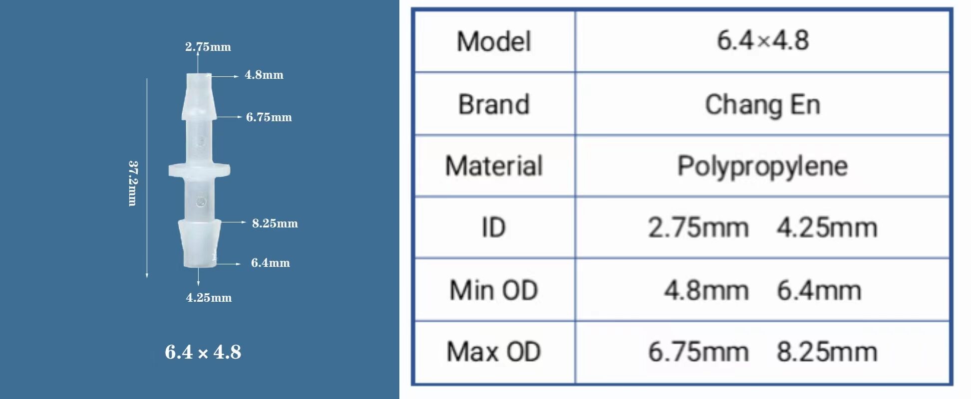 Flexible hose connector pp plastic straight through joint pipe reductor fittings details