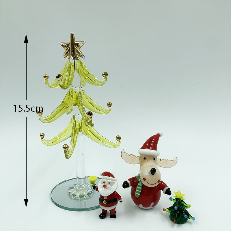 Handmade Art Murano Blown Glass Christmas Ornaments Decorations Christmas Tree For Tabletop Decoration details