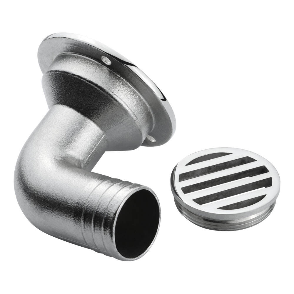 316 Stainless Steel Boat 90 Degree Floor Deck Drain （removable cover）