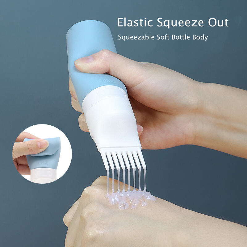 Empty Squeeze Silicone Shampoo Travel Bottle With Hair Dry Brush Head factory