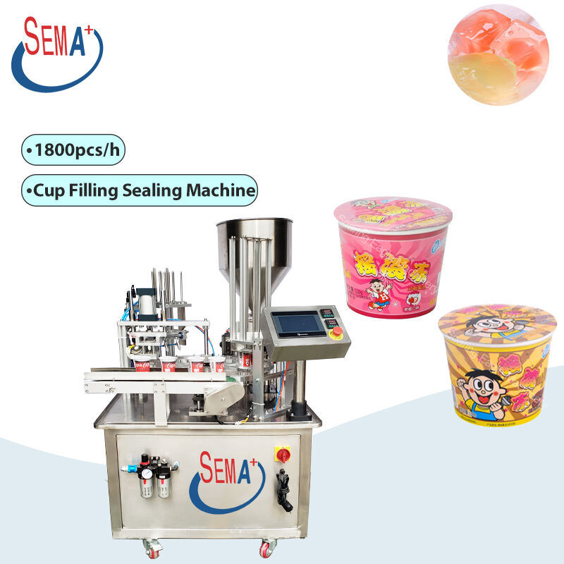 Automatic Jelly Yogurt Juice Sugar Honey Rotary Cup Discal Filling Capping Sealing Machine