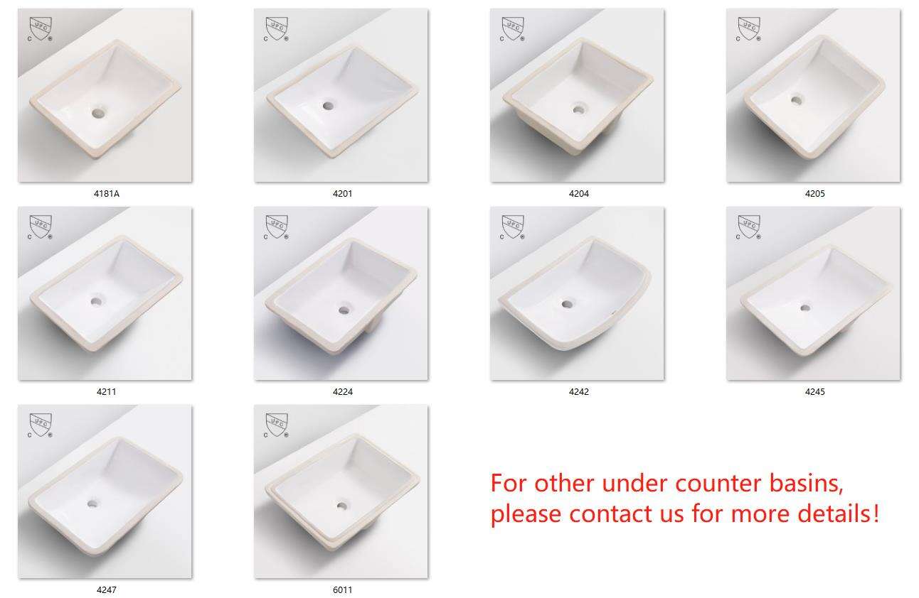 CUPC Factory 18 inches Ceramic Undermount Rectangle Bathroom Sink Art Lavabo  Under Counter Hand Wash Basins factory