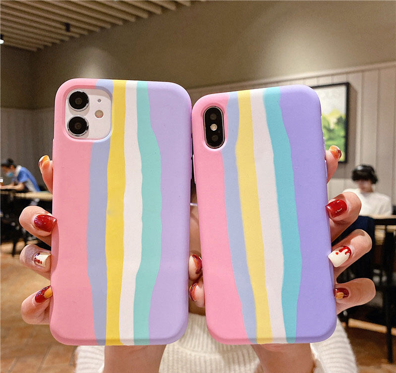 Laudtec Original Liquid Silicone Rainbow Case For iPhone All-inclusive Silicone Case iPhone 11 12 13 Pro Max factory