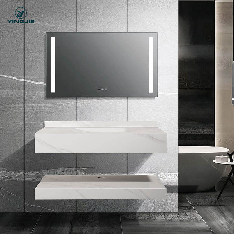 new design rectangular wall hung sintered stone bathroom basin