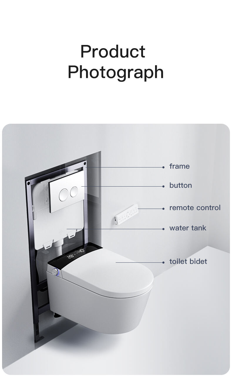 New Design Back To Wall Intelligent Wc Wall Hung Toilet Bowl Automatic Toilet Bidet Bathroom Wall Hung Smart Toilet factory