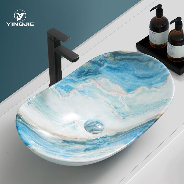 high quality sanitary wares art marble basin sink for hotel apartment bathroom