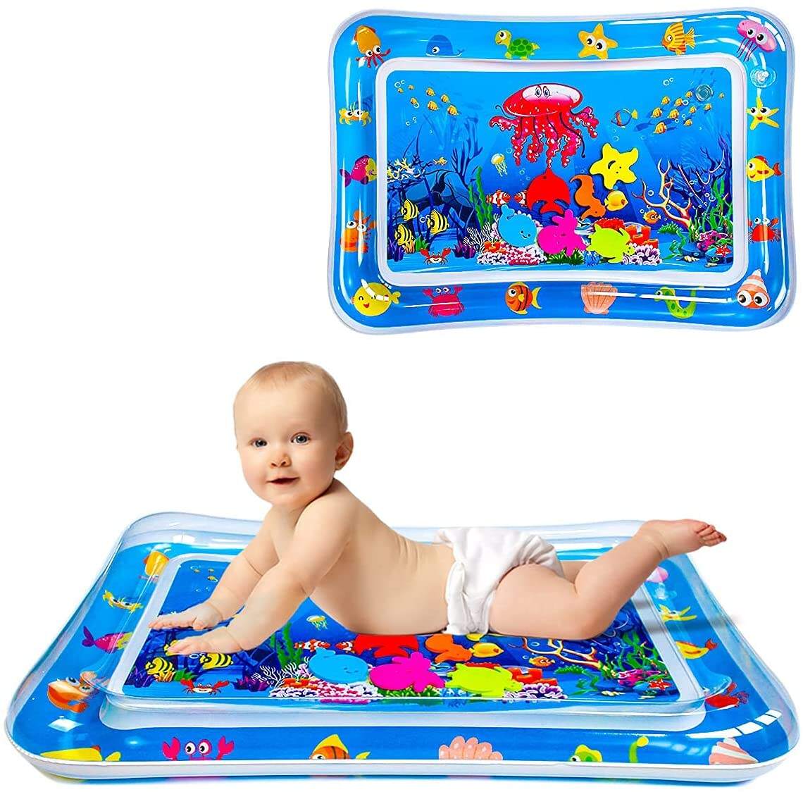 Inflatable baby tummy time water play mat for children inflatable learning play mat for kids factory