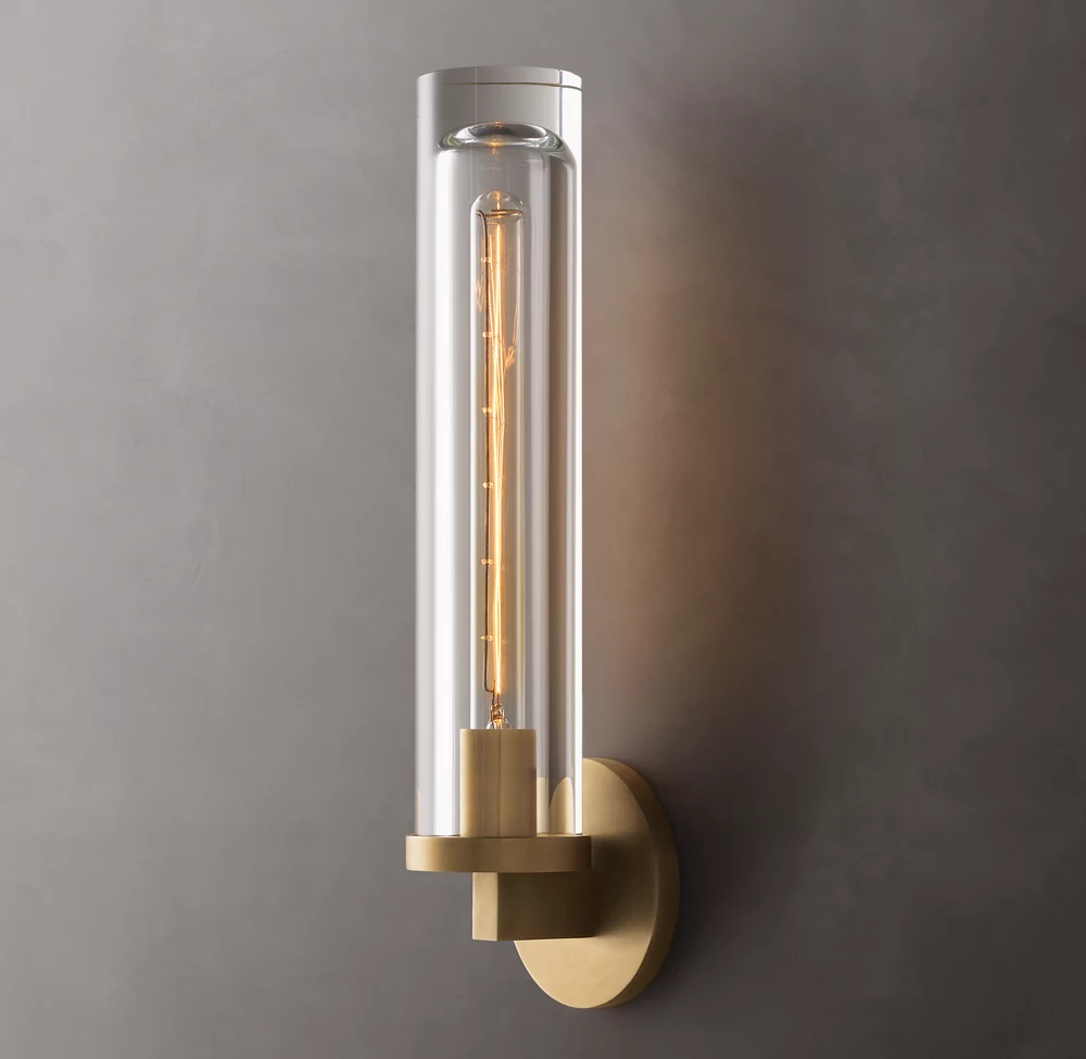 Retro Copper Luxury E26 Wall Lamp Bedroom Bedside Hallway Crystal Wall Lamp factory