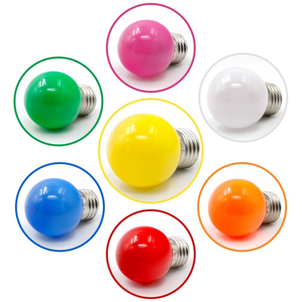 E27 G45 1W Screw Cap Coloured LED Light Bulbs Festoon Party Lights manufacture