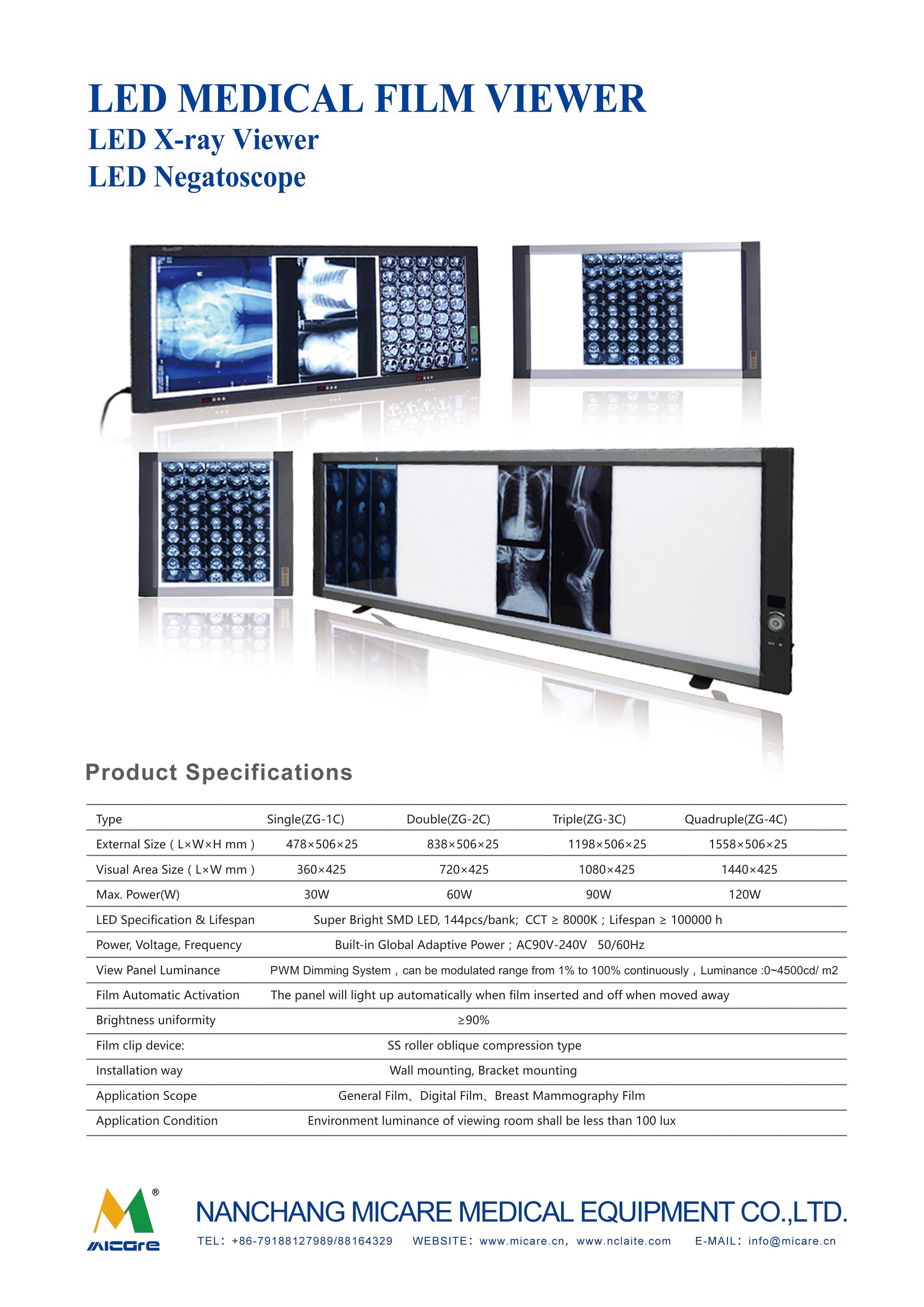 Doppio visore medico per pellicole a raggi X medico Visualizzatore per pellicole a raggi X a led medico Visualizzatore di pellicole digitali Fornitore di scatole per negatoscopi dentali