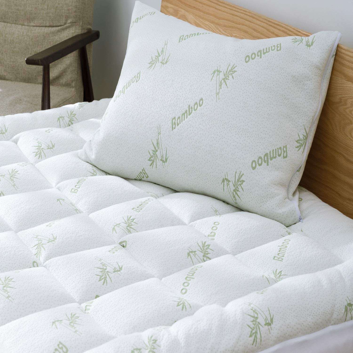 OEM Supplier Quilted Mattress Protector Hot Sale Waterproof Bamboo Mattress Protector Set Organic Mattress Pads supplier