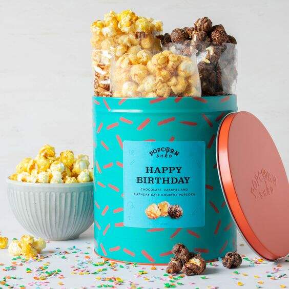 Christmas Gift Metal  Food Popcorn Bucket Tin Containers Handle Bucket Tin Can For Popcorn Packaging supplier