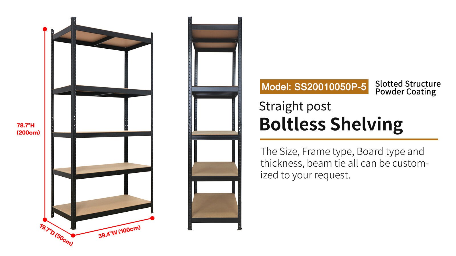 Adjustable Boltless Shelves, Utility Steel Shelving, Garage Storage Rack, for Warehouse Pantry Closet Kitchen, with 5 Tier Metal Frame supplier